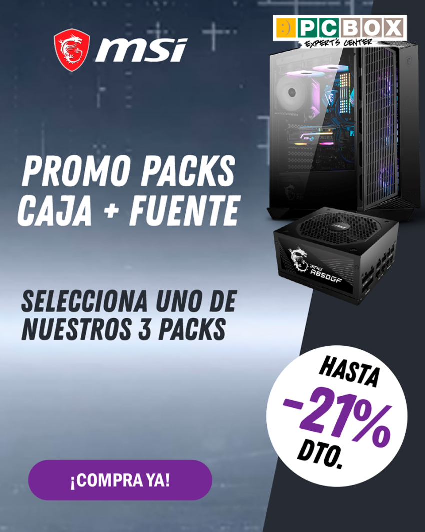 Packs Caja PC + Fuente hasta 21% dto. Promo válida hasta el 30 de junio de 2023